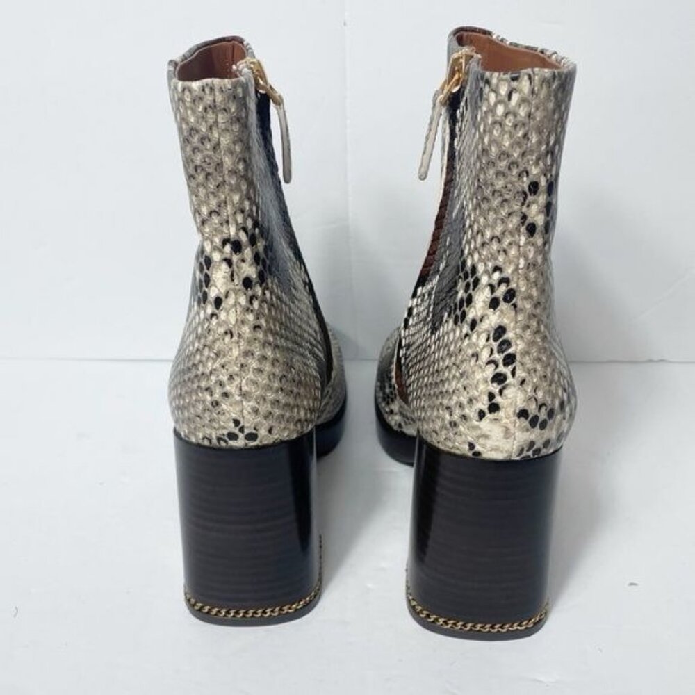 Tory Burch Ruby Python-Embossed Ankle Boots Size … - image 8